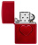 Зажигалка ZIPPO Stamped Heart Design с покрытием Candy Apple Red™, латунь/сталь,красная,глянцевая, 38x13x57мм