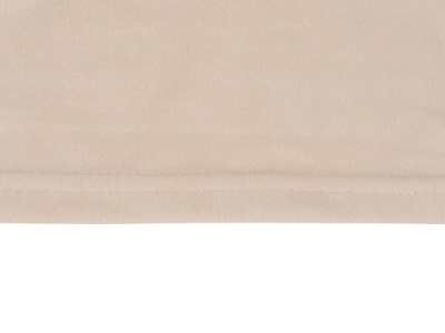 Плед флисовый Natty из переработанного пластика, бежевый со светло-розовой лентой