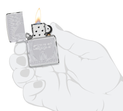 Зажигалка ZIPPO Armor® с покрытием High Polish Chrome, латунь/сталь, серебристая, 38x13x57 мм