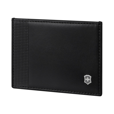 Визитница VICTORINOX Altius Alox с защитой от сканирования RFID, чёрная, натуральная кожа, 8x1x10 см