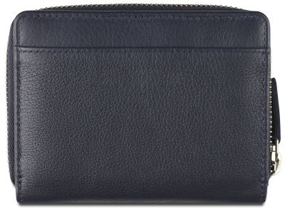 Кошелёк женский BUGATTI СУПЕР ЛЕДИ | LADY TOP, на молнии, тёмно-синий, натуральная воловья кожа, 12х2,5х9 см