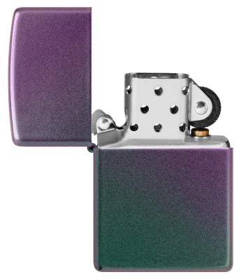 Зажигалка ZIPPO классическая с зелено-фиолетовым покрытием | Classic Iridescent, латунь/сталь, фиолетовая, матовая, 38x13x57 мм