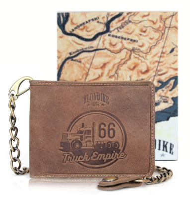 Бумажник KLONDIKE «Harry Truck», натуральная кожа в светло-коричневом цвете, 13 х 10 х 3 см