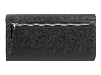 Кошелёк женский BUGATTI ЛИНДА | LINDA, чёрный, натуральная воловья кожа, 19х3х10 см