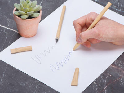 Набор из ручки и вечного карандаша из переработанной бумаги Recycled Duo, натуральный