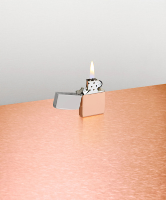 Зажигалка ZIPPO Bimetal с двойным металлическим покрытием, медь/латунь/сталь, медная, 38x13x57 мм