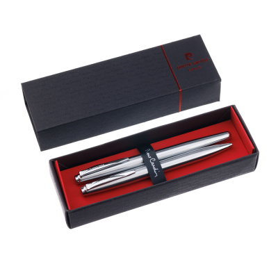 Набор Pierre Cardin PEN&PEN: ручка шариковая + роллер. Цвет - стальной. Упаковка Е.