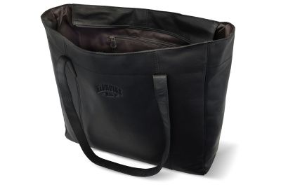 Сумка-шоппер KLONDIKE RUSH «Rachel», натуральная кожа в черном цвете, 55 х 37 х 14 см