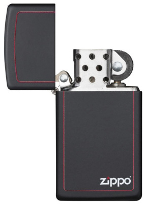Зажигалка ZIPPO Slim® с покрытием Black Matte, латунь/сталь, чёрная, матовая, 29x10x60 мм