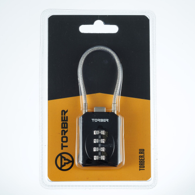 Замок кодовый TORBER, черный, цинковый сплав, 3 x 1,4 x 8 см