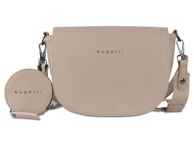 Сумка наплечная женская BUGATTI АЛМАТА | ALMATA, с кошельком, песочная, полиуретан, 27х6х18,5 см
