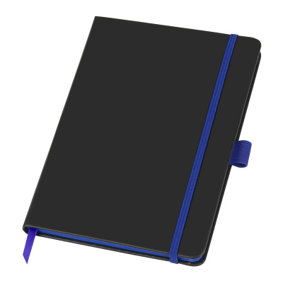 Блокнот ColorNote Black, твердая обложка A5, 80 листов, черный с синим