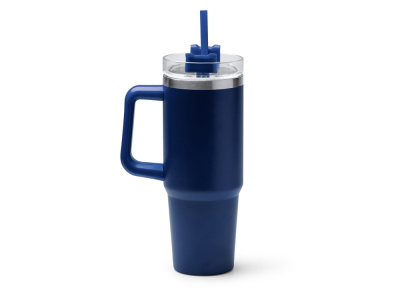 Термокружка Крэнстон с двойными стенками из переработанной нержавеющей стали, синий нейви