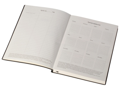 Бизнес блокнот Supreme с вставкой из софт-тача, гибкая обложка, 128 листов, черный