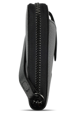 Кошелёк женский BUGATTI ЭЛЬЗА | ELSA с ключницей, с RFID, чёрный, воловья кожа/полиэстер, 18,7х3х10,7 см