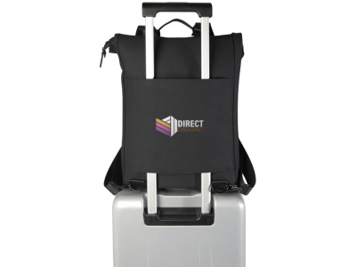 Рюкзак для ноутбука 15,6 Turner объемом 12 л со сворачивающимся верхом, изготовленный из переработанных материалов по стандарту GRS - сплошной черный