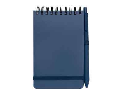 Блокнот Thalaasa формата А6 в твердой обложке из океанического пластика с шариковой ручкой - Синий