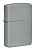 Зажигалка ZIPPO Логотип со светло-серым покрытием | Logo Flat Grey, латунь/сталь, серая, глянцевая, 38x13x57 мм