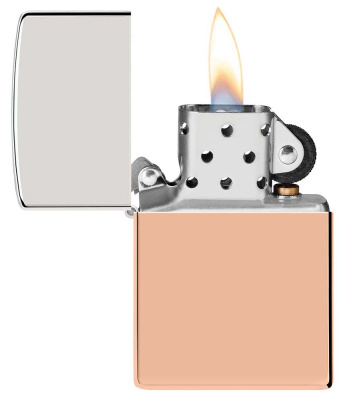 Зажигалка ZIPPO Bimetal с двойным металлическим покрытием, медь/латунь/сталь, медная, 38x13x57 мм