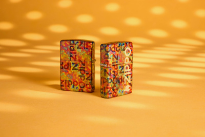 Зажигалка ZIPPO Pixel Fusion с покрытием 540 Tumbled Brass, латунь/сталь, разноцветная, 38x13x57 мм