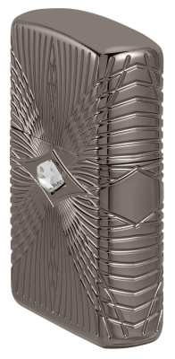 Зажигалка ZIPPO Armor® с покрытием Black Ice®, латунь/сталь, чёрная, 38x13x57 мм
