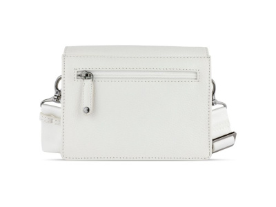 Сумка через плечо женская BUGATTI ЭЛЬЗА | ELSA, белая, воловья кожа/полиэстер, 18,5х8,5х14,5 см