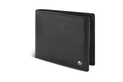 Портмоне BUGATTI ЧЕРНАЯ МАГИЯ | BLACK MAGIC, с защитой данных RFID, черное, натуральная кожа козы, 11,5х2х9 см