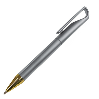 Ручка шариковая GLOSSY GOLD, серебристый/золотой, пластик, металл