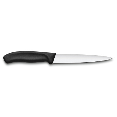 Нож филейный VICTORINOX SwissClassic с гибким прямым лезвием 16 см, чёрный