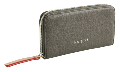 Кошелёк женский BUGATTI ЭЛЛА | ELLA, оливковый, полиуретан, 19х2х10 см