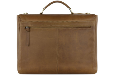 Портфель KLONDIKE RUSH «Louis»,натуральная кожа в коньячном цвете, 40 х 30 х 10 см