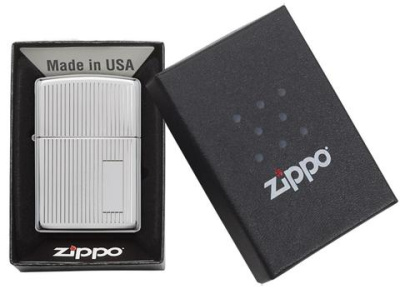 Зажигалка ZIPPO Engine Turn с покрытием High Polish Chrome, латунь/сталь, серебристая, 38x13x57 мм