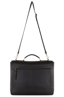 Портфель KLONDIKE RUSH «Louis»,натуральная кожа в темно-коричневом цвете, 40 х 30 х 10 см