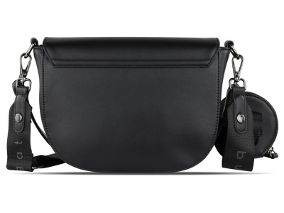 Сумка наплечная женская BUGATTI АЛМАТА | ALMATA, с кошельком, чёрная, полиуретан, 27х6х18,5 см