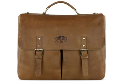 Портфель KLONDIKE RUSH «Louis»,натуральная кожа в коньячном цвете, 40 х 30 х 10 см