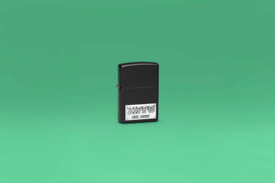 Зажигалка ZIPPO License Plate с покрытием Black Matte, латунь/сталь, черная, 38x13x57 мм