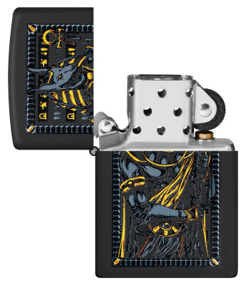 Зажигалка ZIPPO Anubis с покрытием Black Matte, латунь/сталь, черная, 38x13x57 мм