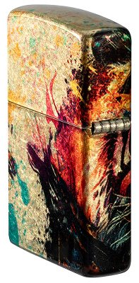 Зажигалка ZIPPO Нарисованный тигр с покрытием Искусственно состаренная латунь | Painted Tiger 540 Tumbled Brass,латунь/сталь,разноцветная, 38x13x57 мм