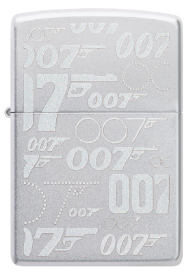 Зажигалка ZIPPO James Bond™ с покрытием Satin Chrome, латунь/сталь, серебристая, 38x13x57 мм