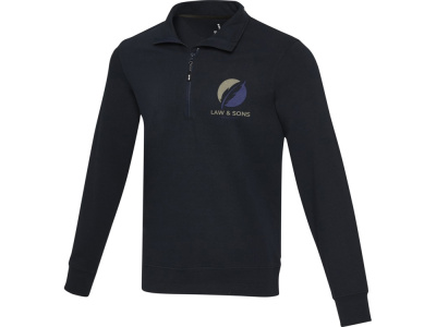 Tin унисекс-свитер с молнией на четверть из переработанных материалов Aware™ - Темно - синий , размер M