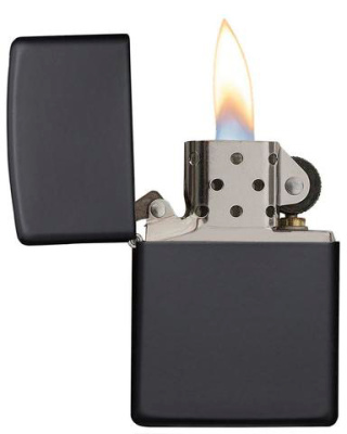 Зажигалка ZIPPO классическая с черным матовым покрытием | Classic Black Matte, латунь/сталь, чёрная, матовая, 38x13x57 мм