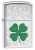 Зажигалка ZIPPO Клевер с покрытием Глянцевый хром | Clover High Polish Chrome, латунь/сталь, серебристая, 38x13x57 мм