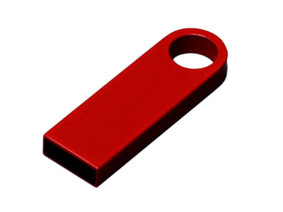USB 2.0-флешка на 512 Мбайт с мини чипом и круглым отверстием, красный , размер 512МБ