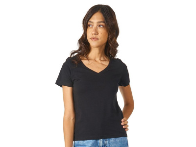 Футболка Heavy Super Club женская с V-образным вырезом, черный , размер M