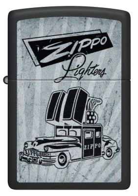 Зажигалка ZIPPO Car Design с покрытием Black Matte, латунь/сталь, черная, 38x13x57 мм