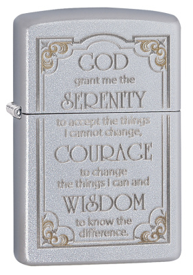 Зажигалка ZIPPO Classic с покрытием Satin Chrome™, латунь/сталь, серебристая, матовая, 38x13x57 мм