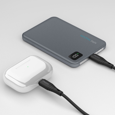 Внешний АКБ NRG MageSafe Alum 5000 мА-ч, 15Вт QI, серый, Deppa , размер 5000 mAh