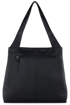 Сумка через плечо KLONDIKE RUSH «Katrina», натуральная кожа в черном цвете, 43 х 31,5 х 12 см