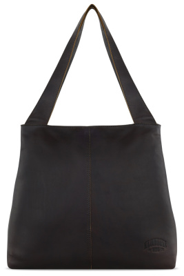 Сумка через плечо KLONDIKE RUSH «Katrina», натуральная кожа в темно-коричневом цвете, 43х31,5х12 см