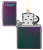 Зажигалка ZIPPO Логотип с зелено-фиолетовым покрытием | Logo Iridescent, латунь/сталь, фиолетовая, матовая, 38x13x57 мм